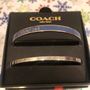 Coach Blue and Silver Bracelet Set